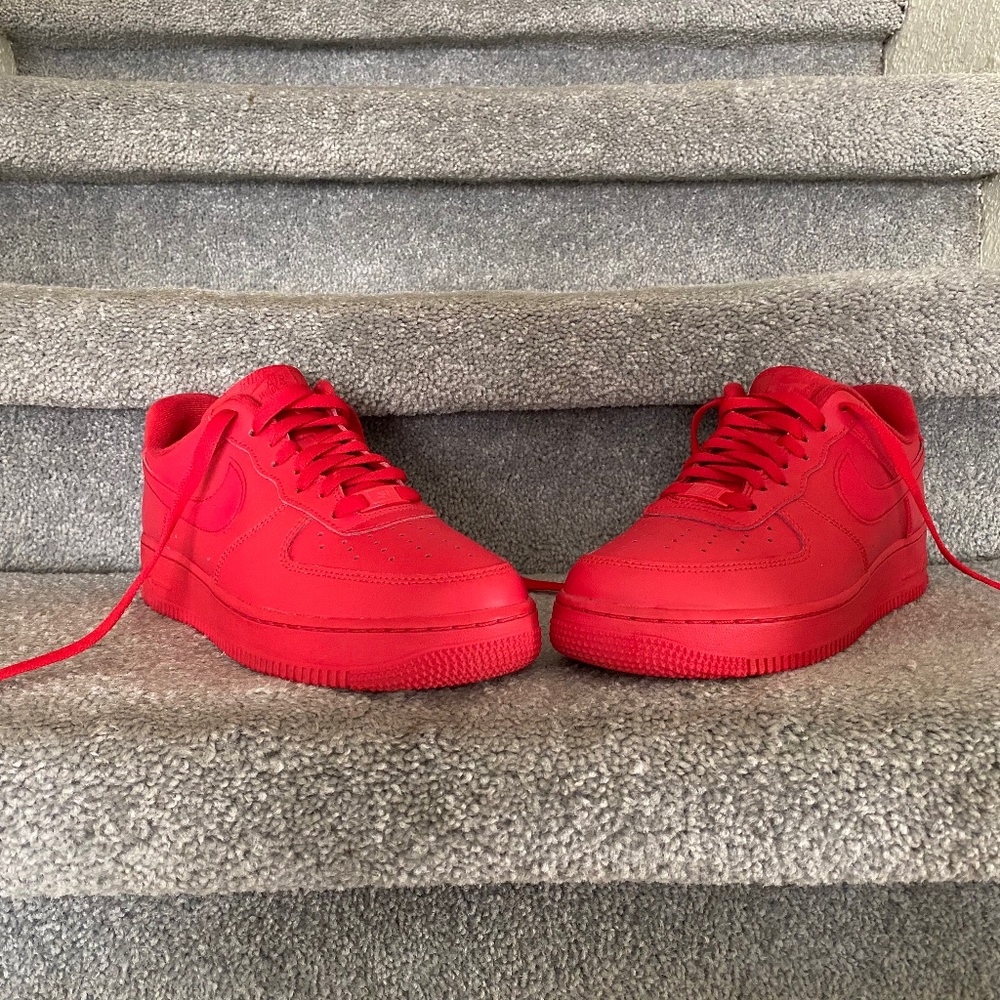 Nike red Air Force 1 one